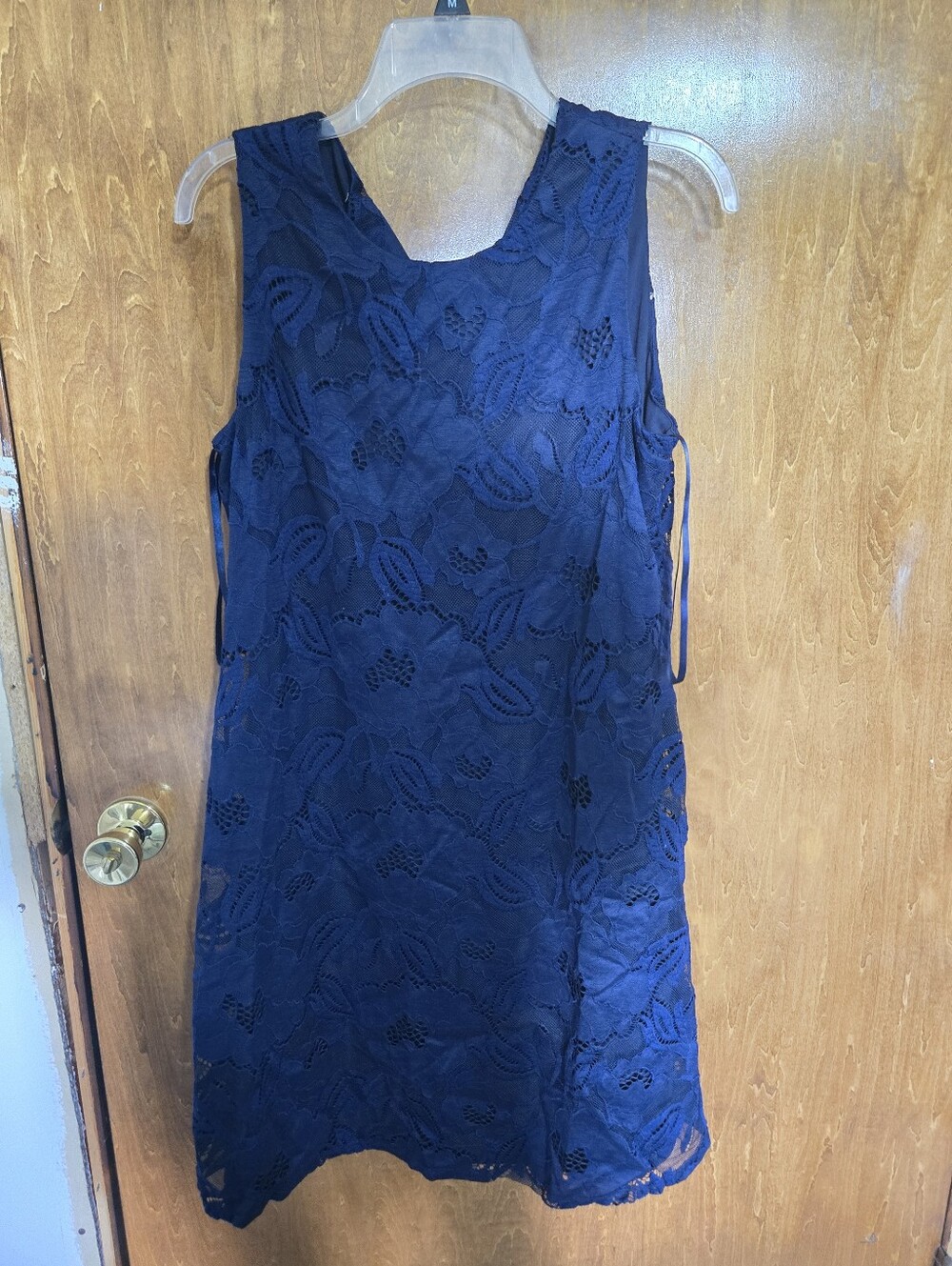 Nine West Navy Floral Lace Midi Dress
